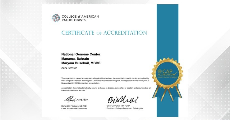 National Genome Centre receives CAP accreditation